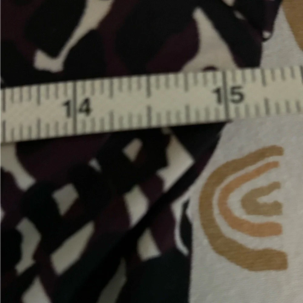 Sigrid Olsen Womens XS Faux Wrap Dress Black‎ White Burgundy Geometric Print